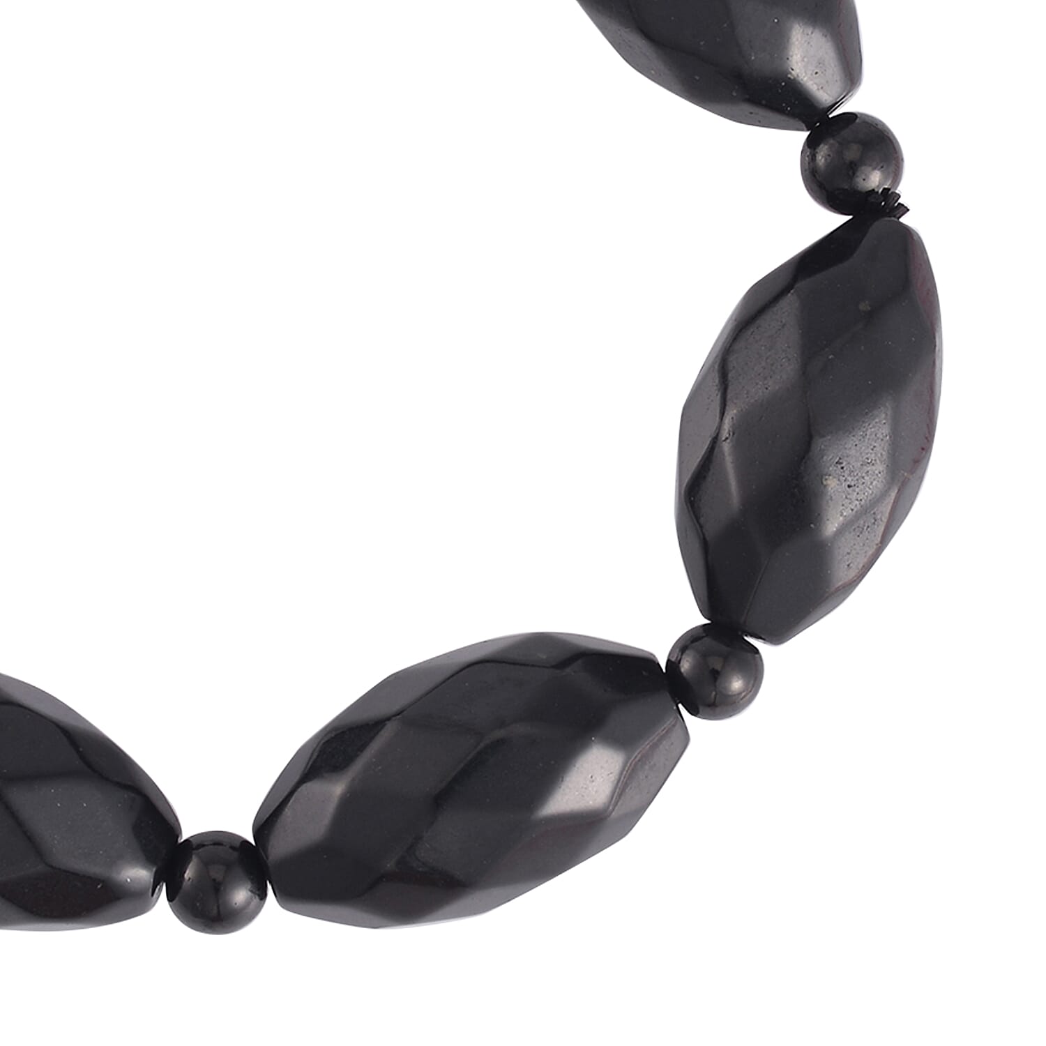 Shungite Faceted Beaded Stretch Bracelet 292.00 ctw