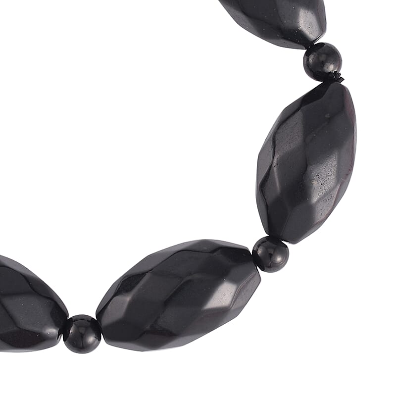 Shungite Faceted Beaded Stretch Bracelet 292.00 ctw