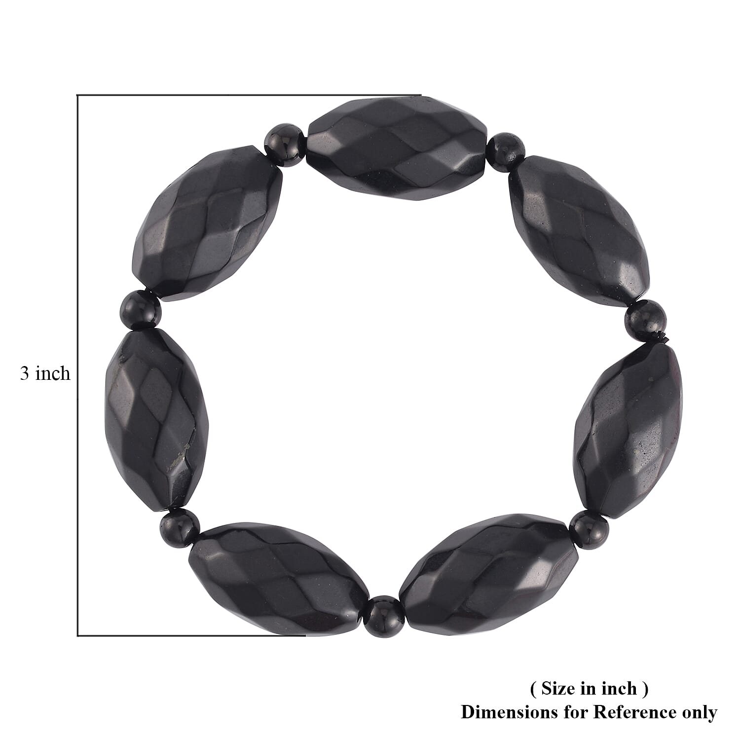 Shungite Faceted Beaded Stretch Bracelet 292.00 ctw