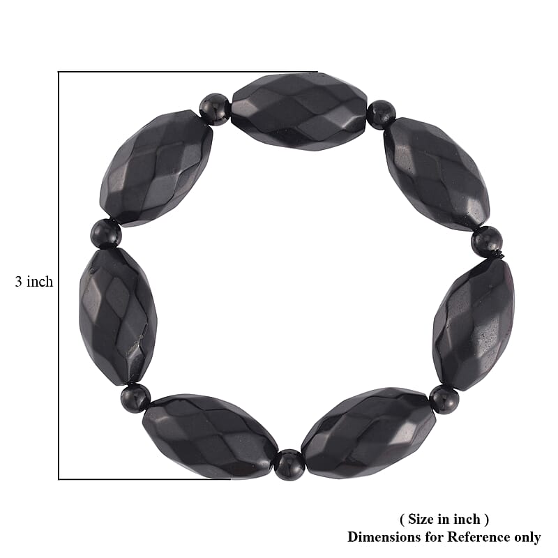 Shungite Faceted Beaded Stretch Bracelet 292.00 ctw