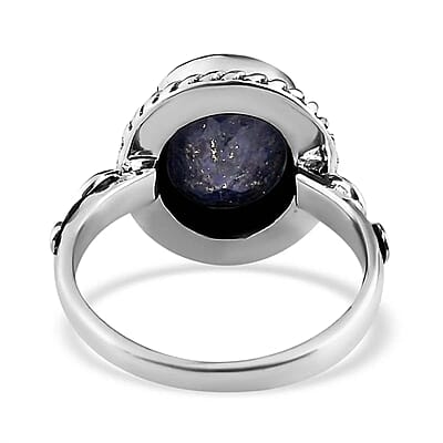 D'Joy Artisan Crafted Lapis Lazuli 3.00 ctw Solitaire Ring in Sterling Silver (Size 10.0)
