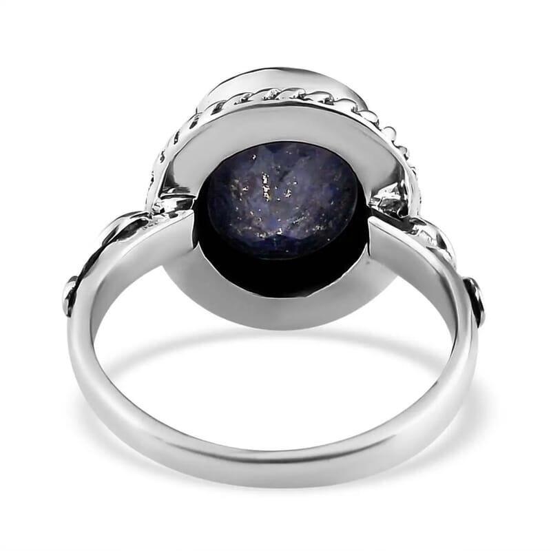 D'Joy Artisan Crafted Lapis Lazuli 3.00 ctw Solitaire Ring in Sterling Silver (Size 10.0)