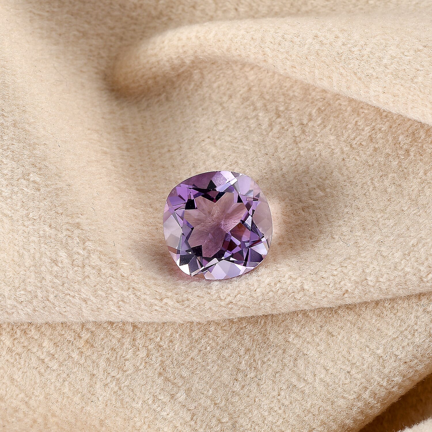 Rose De France Amethyst (Cush 12x12 mm) 5.81 ctw Loose Gemstone