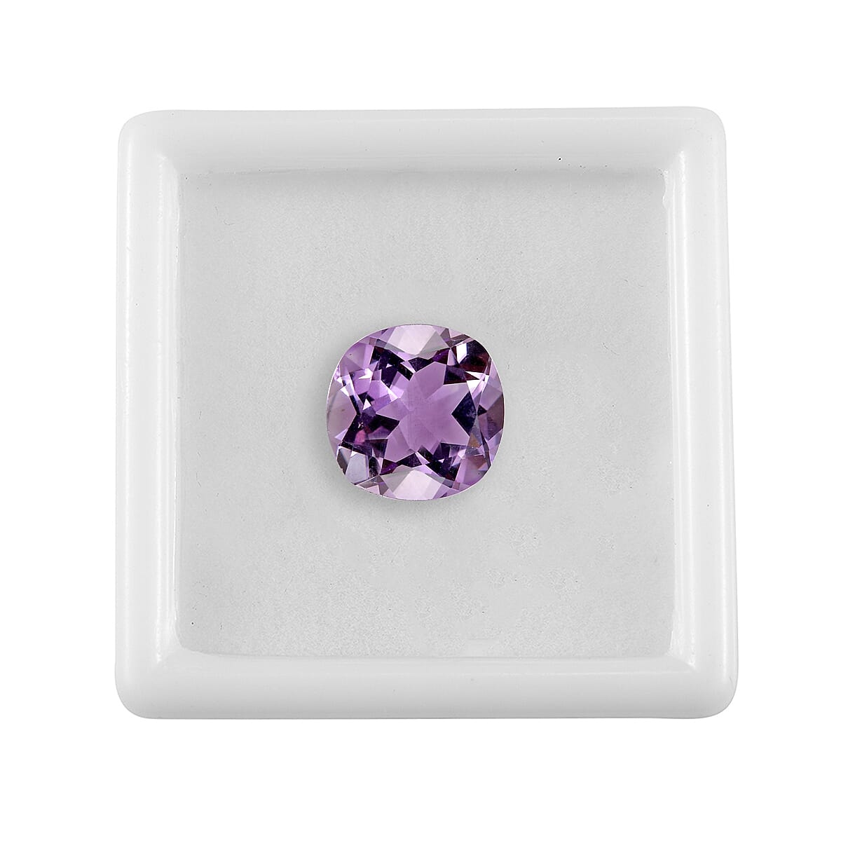 Rose De France Amethyst (Cush 12x12 mm) 5.81 ctw Loose Gemstone image number 3