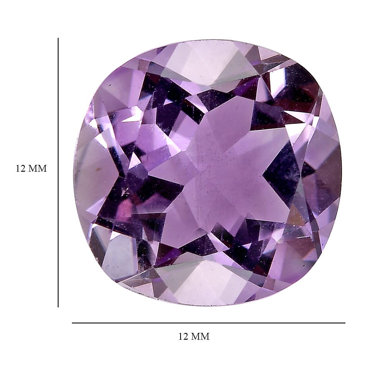 Rose De France Amethyst (Cush 12x12 mm) 5.81 ctw Loose Gemstone