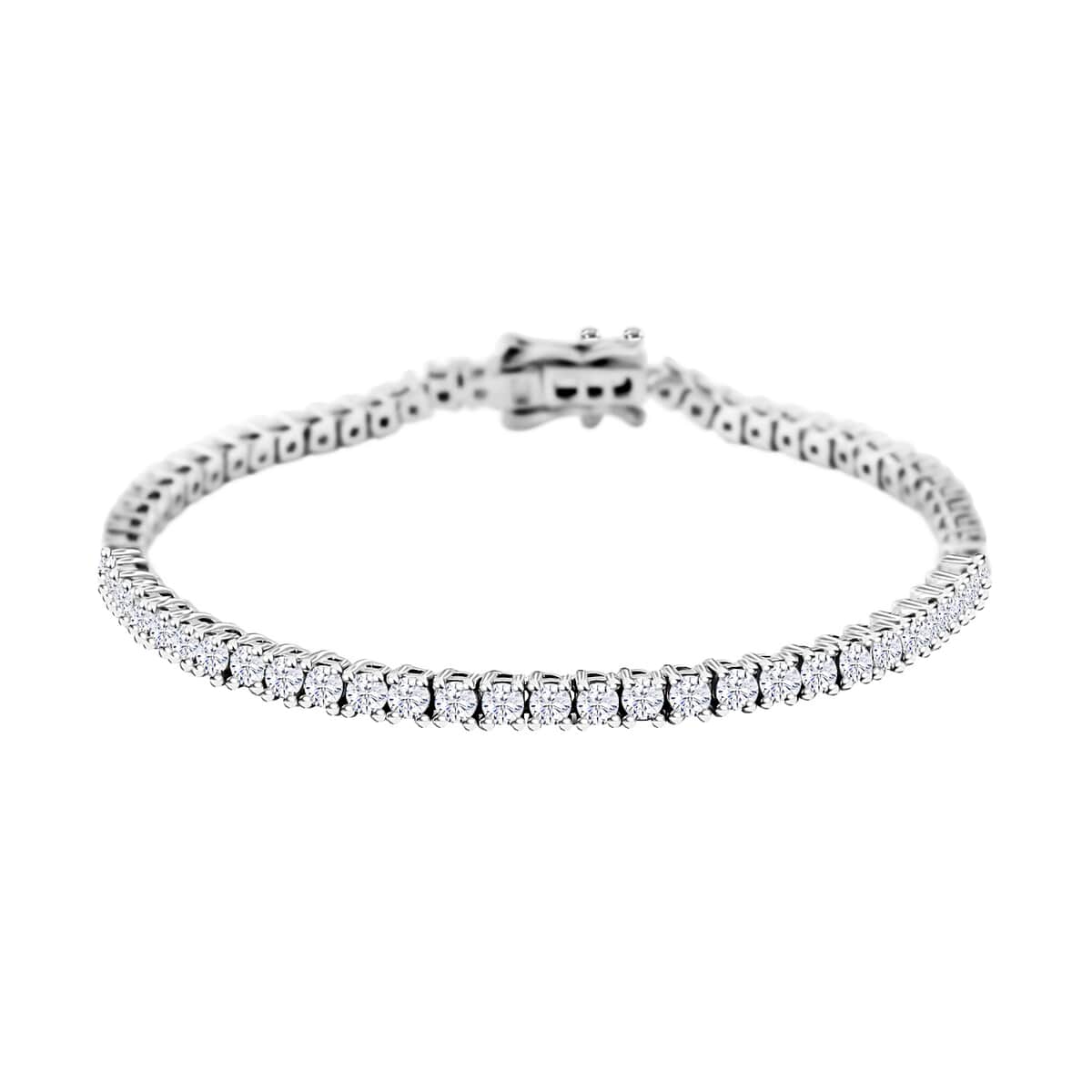 Moissanite 4.15 ctw Bracelet , Tennis Bracelet , Sterling Silver Bracelet , Moissanite Tennis Bracelet (6.50 In) image number 0