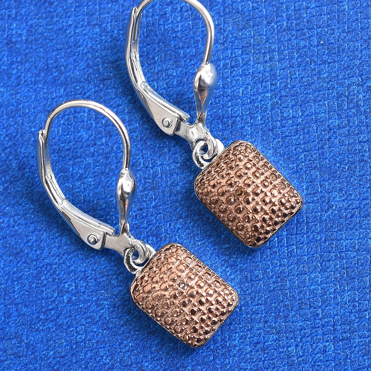 Natural Champagne Diamond Accent Dangle Earrings in Rhodium and Platinum Over Sterling Silver image number 1