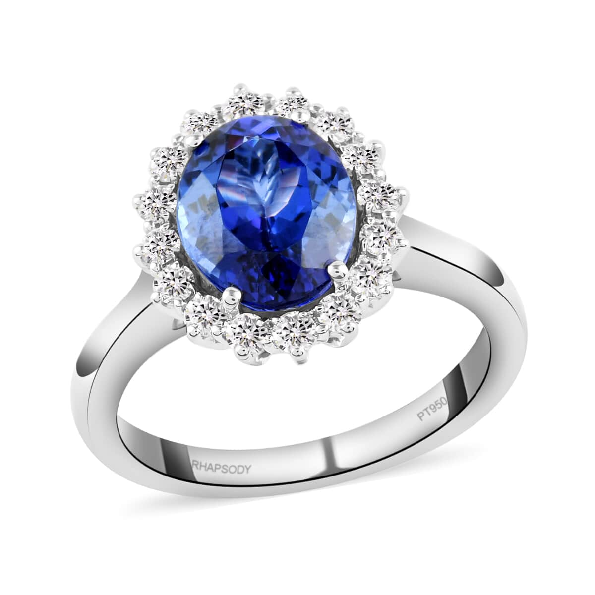 rhapsody-950-platinum-aaaa-tanzanite-and-diamond-e-f-vs-halo-ring-size-10.0-7-grams-3.65-ctw image number 0
