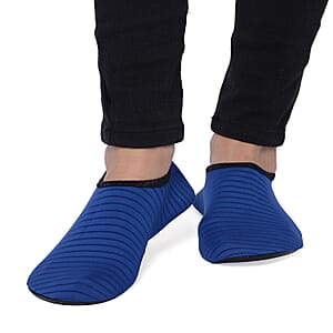 Navy Blue Women's and Men's Water Shoes Barefoot Quick-Dry Aqua Socks (Size 9-10)