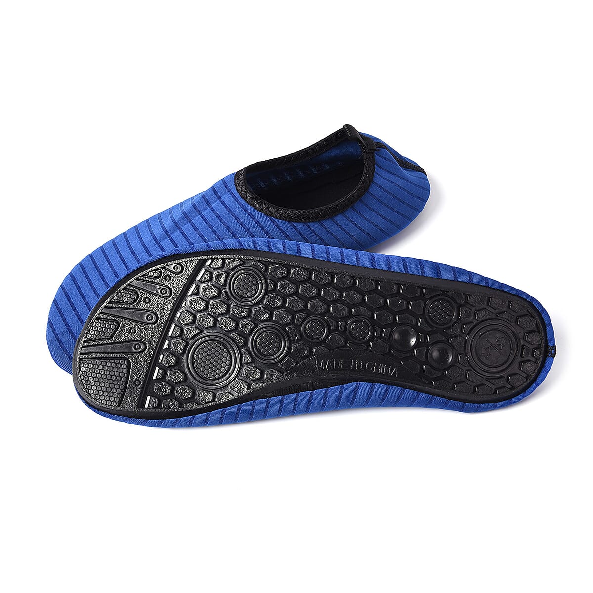 Navy Blue Women's and Men's Water Shoes Barefoot Quick-Dry Aqua Socks (Size 9-10) image number 6