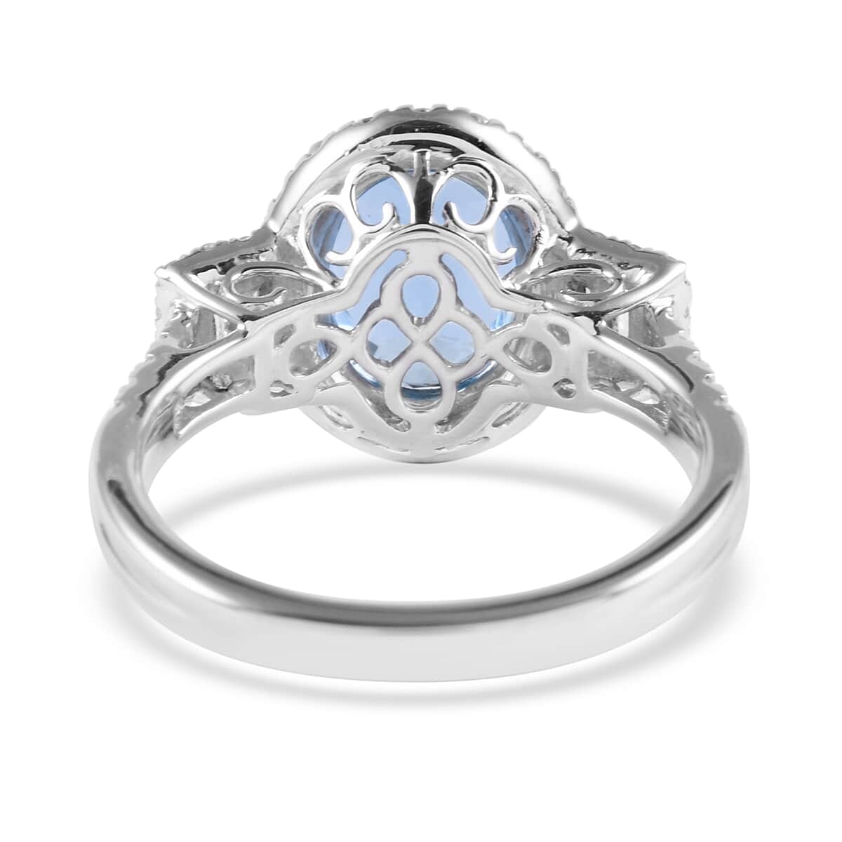 Rhapsody 950 Platinum AAAA Santa Maria Aquamarine and E-F VS Diamond Ring (Size 10.0) 7.00 Grams 2.90 ctw image number 3