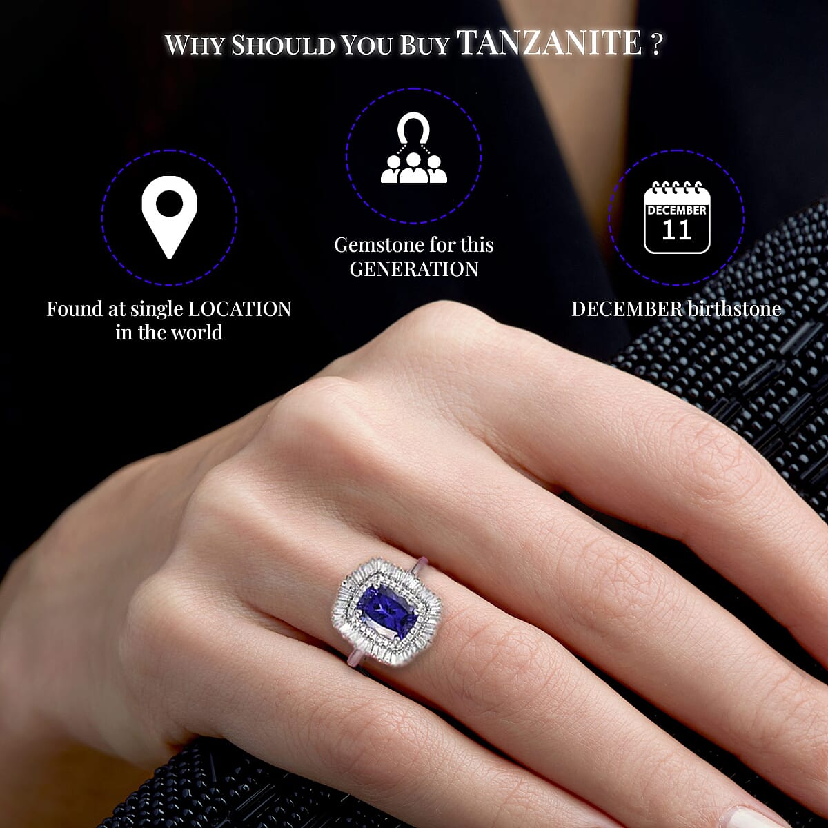 Rhapsody 950 Platinum AAAA Tanzanite and Diamond Cocktail Ring, Halo Ring, Cocktail Ring, Tanzanite Ring 5.85 Grams 3.35 ctw (Size 9.0) image number 3