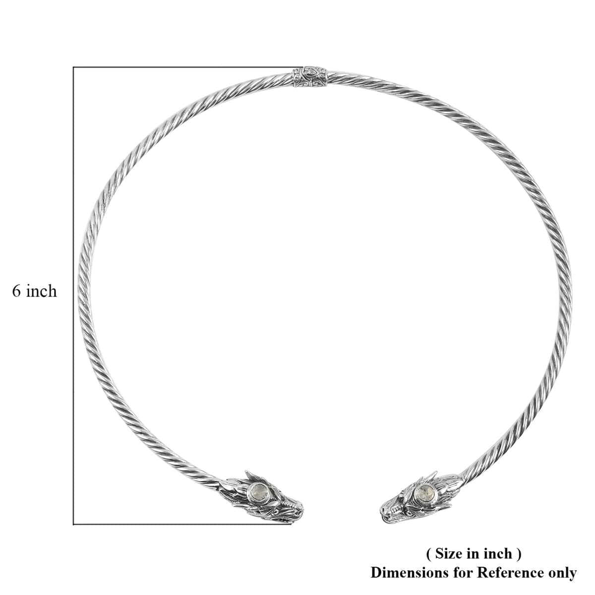 Bali Legacy Polki Diamond Dragon Choker Necklace 18 Inches in Sterling Silver 0.50 ctw image number 3