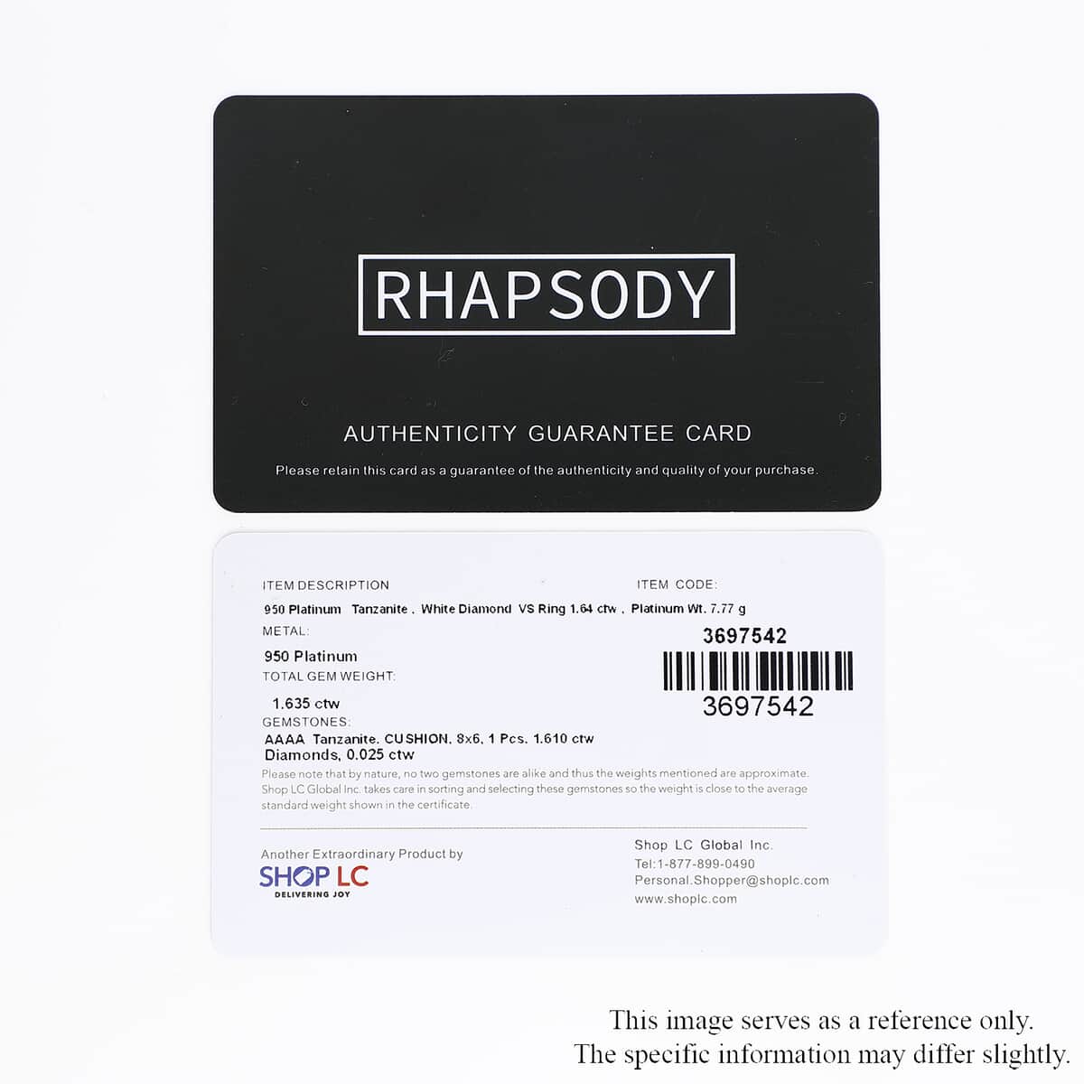 Rhapsody 950 Platinum AAAA Tanzanite and E-F VS Diamond Ring (Size 6.0) 7.75 Grams 2.10 ctw image number 5