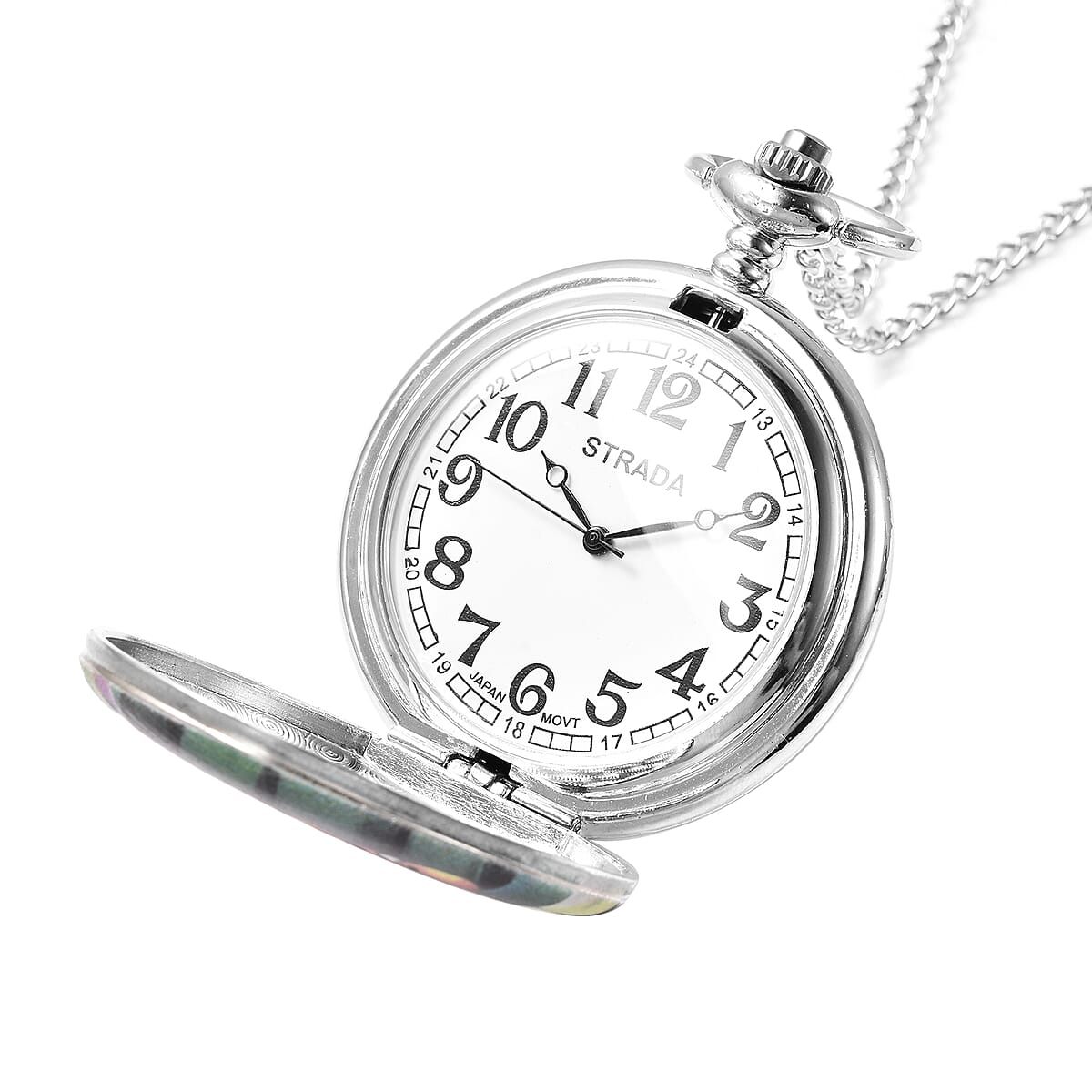 Strada Japanese Movement Water Resistant Finding Nemo Theme Pocket Watch in Silvertone With Iron Chain (31 in) image number 3