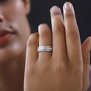 D'Joy Sterling Silver Spinner Ring, Anxiety Ring for Women, Fidget Rings for Anxiety for Women, Stress Relieving Anxiety Ring, Promise Rings (Size 7.0) (5.20 g)