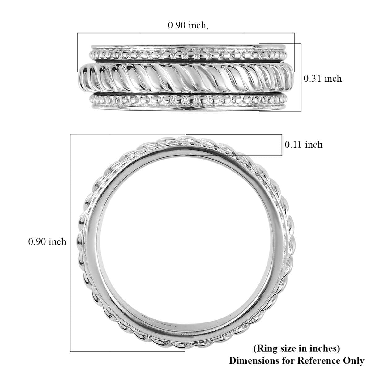 Sterling Silver Spinner Ring, Anxiety Ring for Women, Fidget Rings for Anxiety for Women, Stress Relieving Anxiety Ring, Promise Rings (Size 7.0) (5.20 g) image number 7