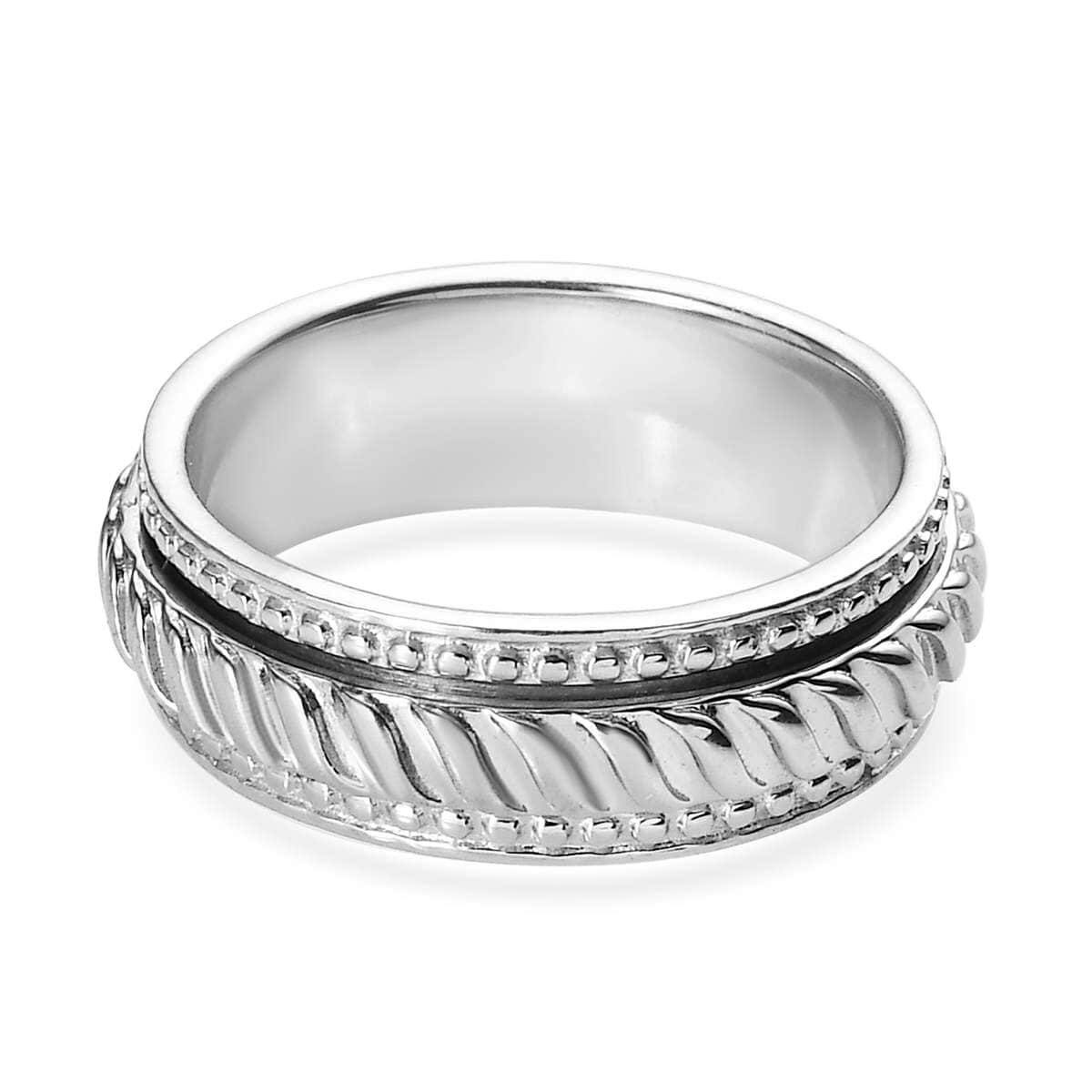 Sterling Silver Spinner Ring, Anxiety Ring for Women, Fidget Rings for Anxiety for Women, Stress Relieving Anxiety Ring, Promise Rings (Size 9.0) (5.20 g) image number 6