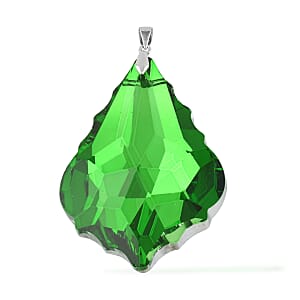 Simulated Green Diamond Pendant in Rhodium Over Sterling Silver