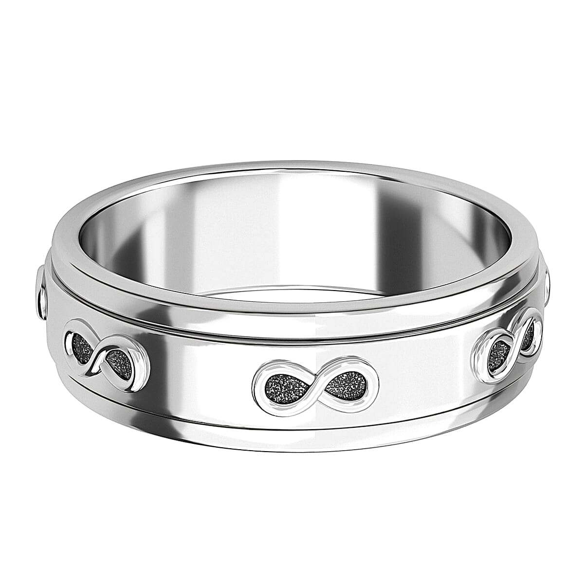 Sterling Silver Infinity Spinner Band Ring, Promise Rings (Size 10.0) 4 Grams