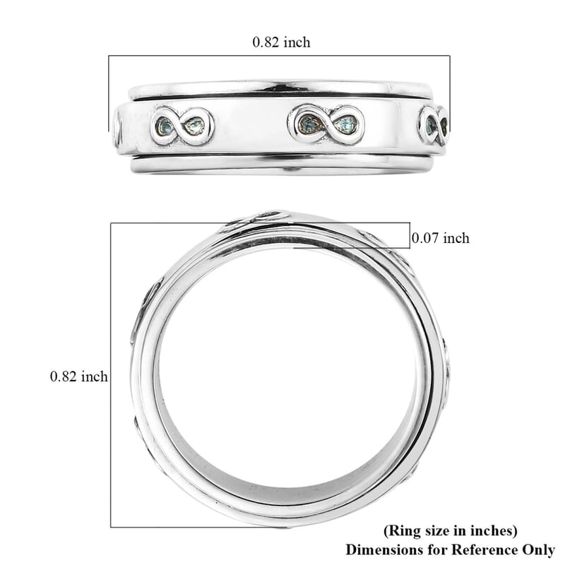 Sterling Silver Infinity Spinner Band Ring, Promise Rings (Size 5.0) 4 Grams