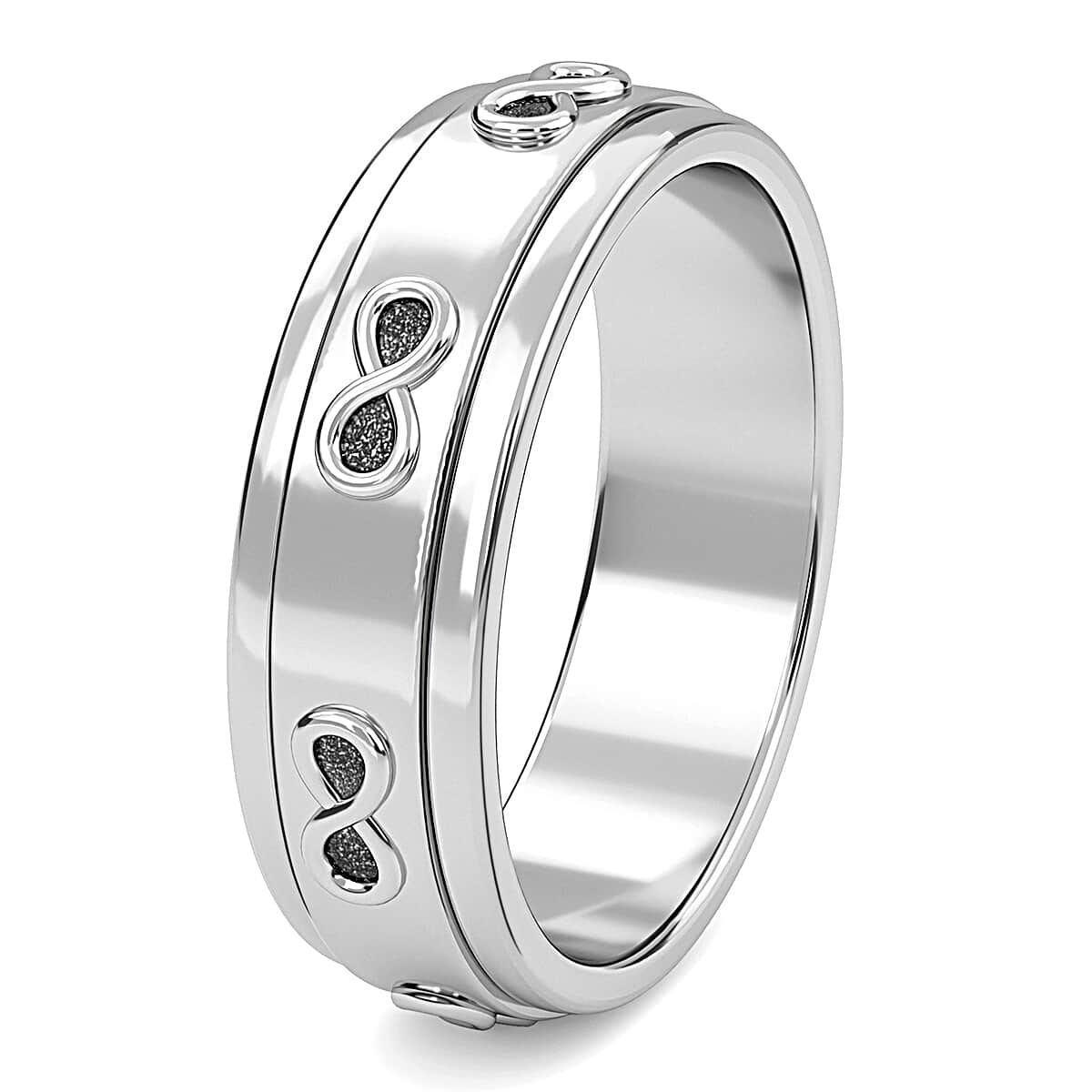 Sterling Silver Infinity Spinner Band Ring, Fidget Rings for Anxiety, Stress Relieving Anxiety Ring Band, Promise Rings 4 grams (Size 6) image number 3