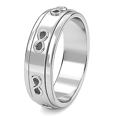 Sterling Silver Infinity Spinner Band Ring, Promise Rings (Size 7.0) 4 Grams