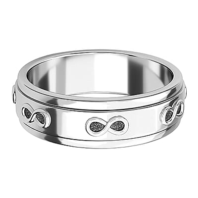 Sterling Silver Infinity Spinner Band Ring, Promise Rings (Size 7.0) 4 Grams