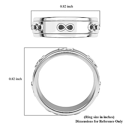 Sterling Silver Infinity Spinner Band Ring, Promise Rings (Size 7.0) 4 Grams