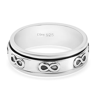 Sterling Silver Infinity Spinner Band Ring, Promise Rings (Size 7.0) 4 Grams