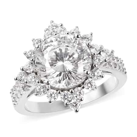 Lustro Stella Finest CZ Halo Ring in Sterling Silver (Size 7.0) 8.65 ctw image number 0