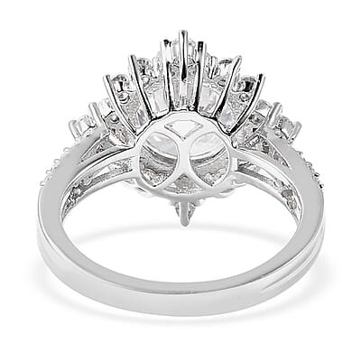 Lustro Stella Finest CZ Halo Ring in Sterling Silver (Size 7.0) 8.65 ctw