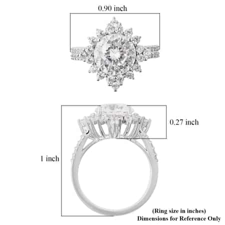 Lustro Stella Finest CZ Halo Ring in Sterling Silver (Size 7.0) 8.65 ctw image number 5