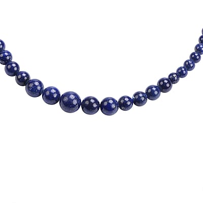 Ankur Treasure Chest Lapis Lazuli Beaded Necklace 18 Inches in Sterling Silver 166 ctw