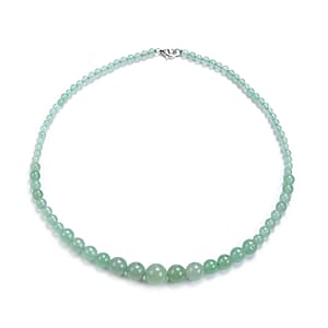 Ankur Treasure Chest Green Aventurine Beaded Necklace 18 Inches in Sterling Silver 143.50 ctw