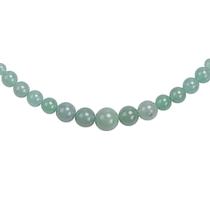 Ankur Treasure Chest Green Aventurine Beaded Necklace 18 Inches in Sterling Silver 143.50 ctw