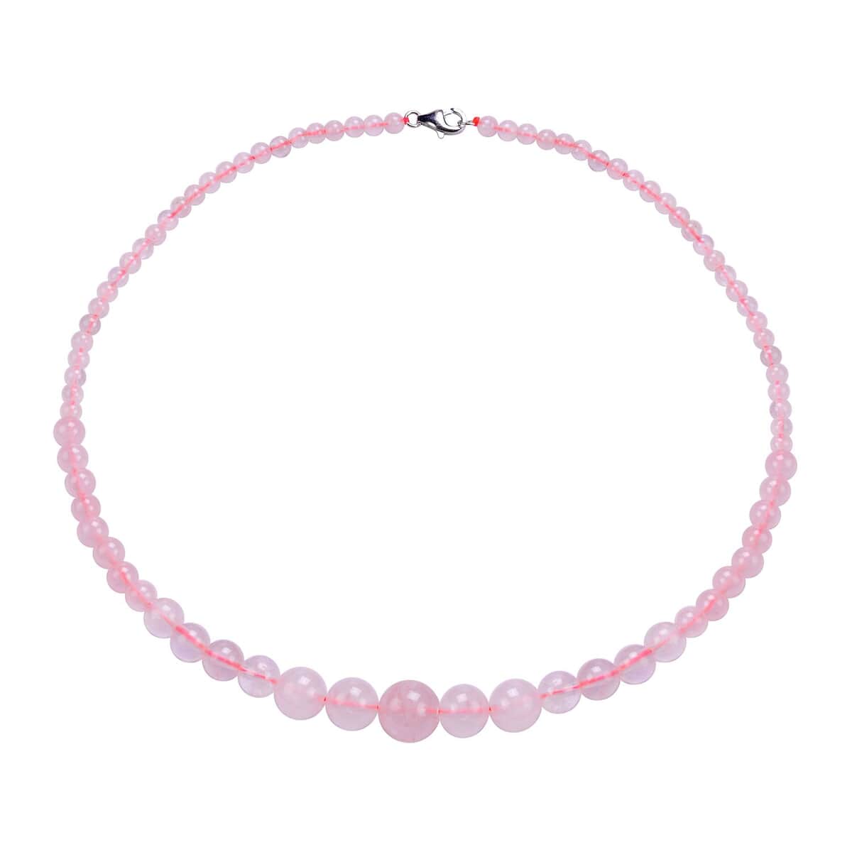 Ankur Treasure Chest Galilea Rose Quartz Beaded Necklace 18 Inches in Sterling Silver 138.00 ctw image number 0
