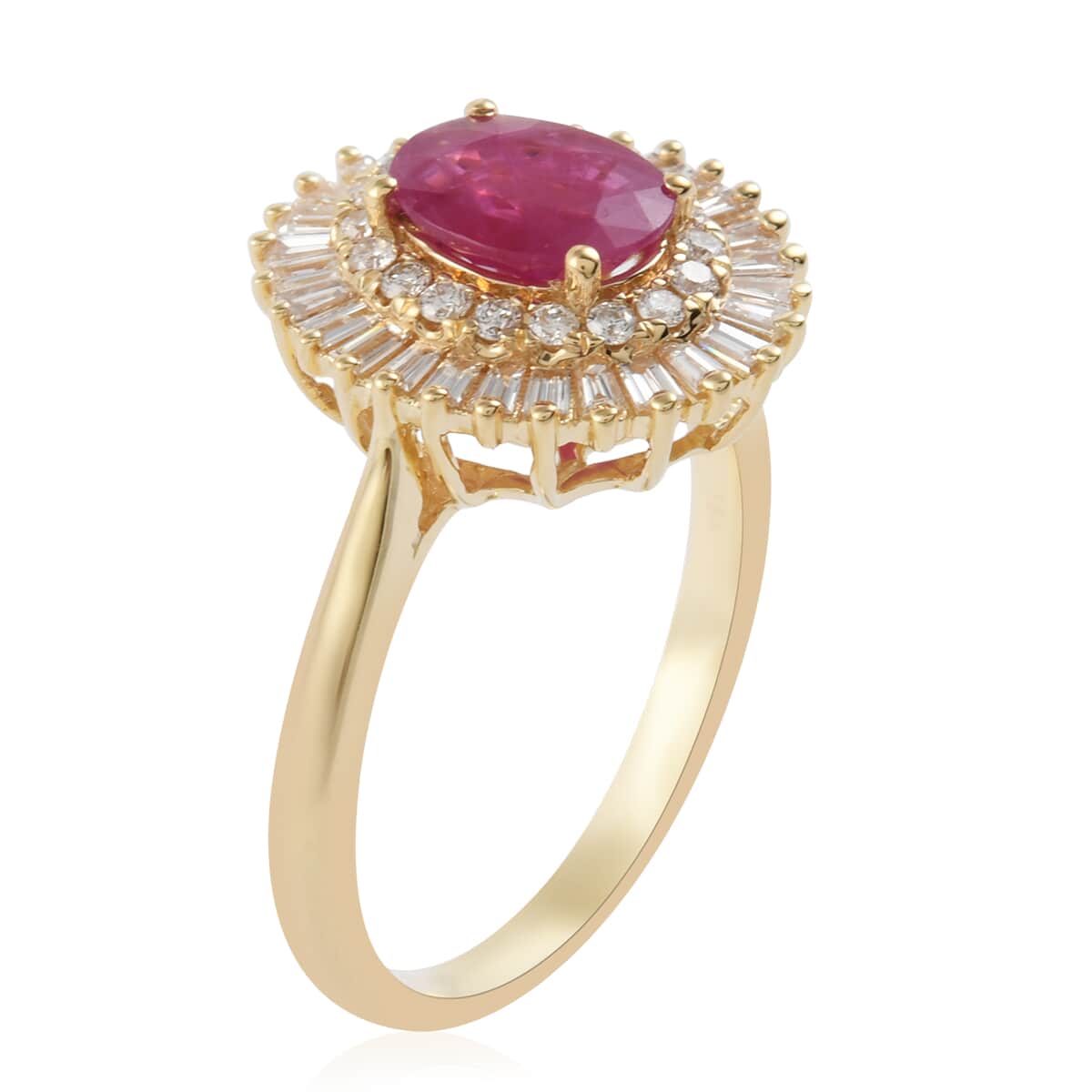 Appraised Iliana 18K Yellow Gold AAA Royal Ruby and G-H SI Diamond Ring (Size 7.0) 5 Grams 2.00 ctw image number 2