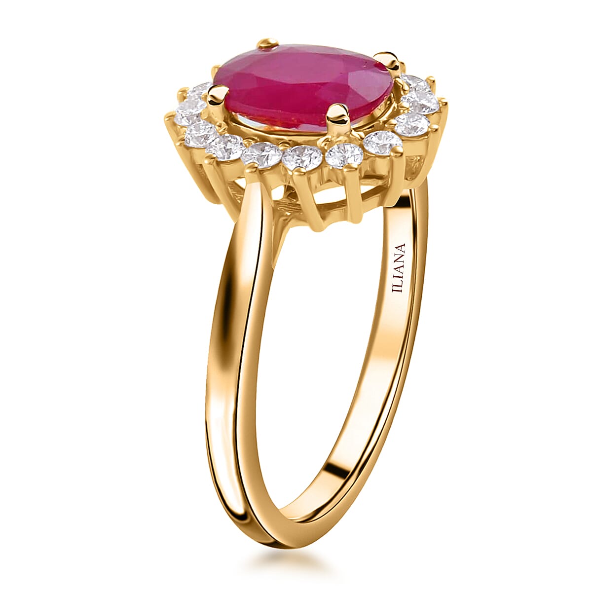 Certified & Appraised Iliana AAA Royal Thai Ruby and G-H SI Diamond 1.80 ctw Ring in 18K Yellow Gold (Size 6.0) 4.15 Grams (Del. in 10-15 Days) image number 2