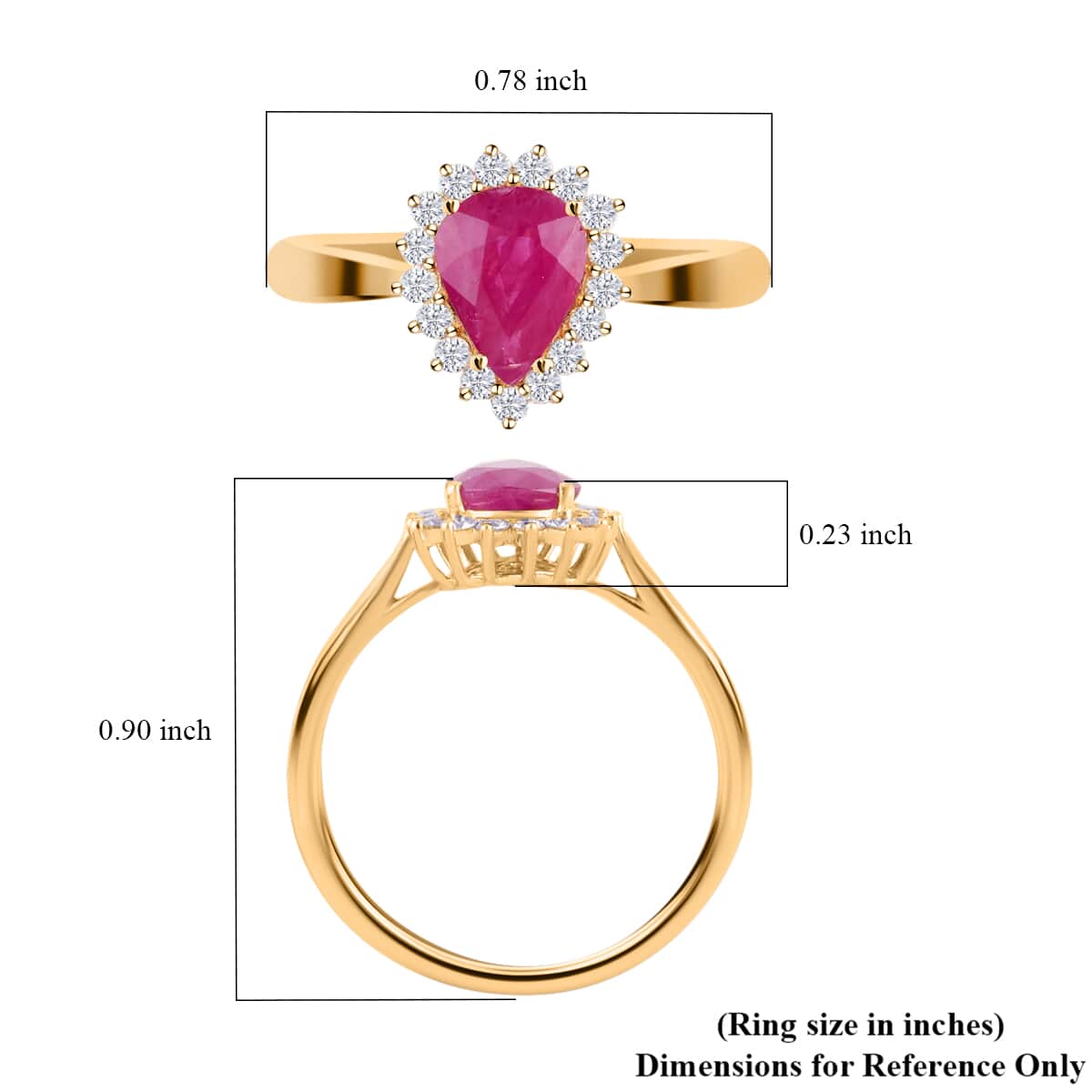 Iliana 18K Yellow Gold AAA Royal Thai Ruby and G-H SI Diamond Ring (Size 8.0) 1.40 ctw image number 4