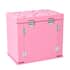 Pink Wooden Carved Flower with Crystal 5 Tier Jewelry Box with Large Mirror and Key Lock image number 2