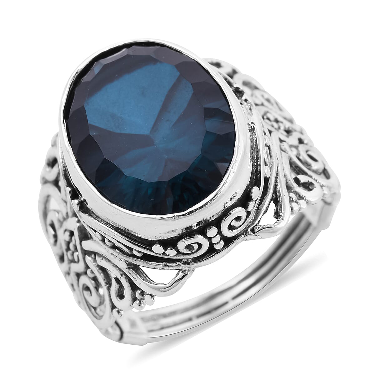 Buy Bali Legacy Capri Blue Quartz Ring in Sterling Silver 5.30 ctw at ShopLC.
