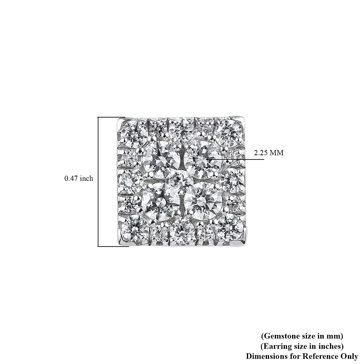 Lustro Stella Made with Finest CZ Stud Earrings in Platinum Over Sterling Silver 4.75 ctw image number 5