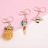 Set of 3 Multi Color Austrian Crystal, Enameled Parrot, Pineapple and Bee Keychain in Rosetone image number 1