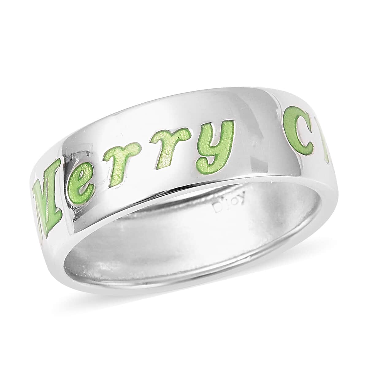 Glow In The Dark Resin Band Ring in Sterling Silver (Size 10.0) image number 0
