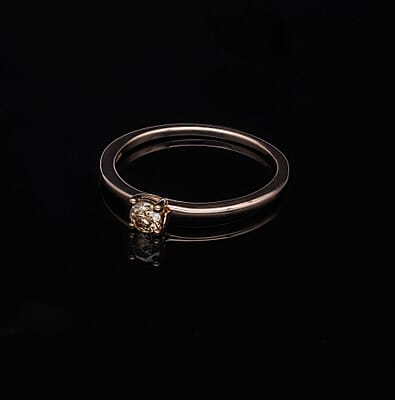 SGL Certified Luxoro 10K Rose Gold Natural Champagne Diamond Solitaire Ring (Size 10.0) 0.25 ctw
