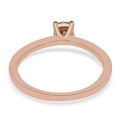 SGL Certified Luxoro 10K Rose Gold Natural Champagne Diamond Solitaire Ring (Size 10.0) 0.25 ctw