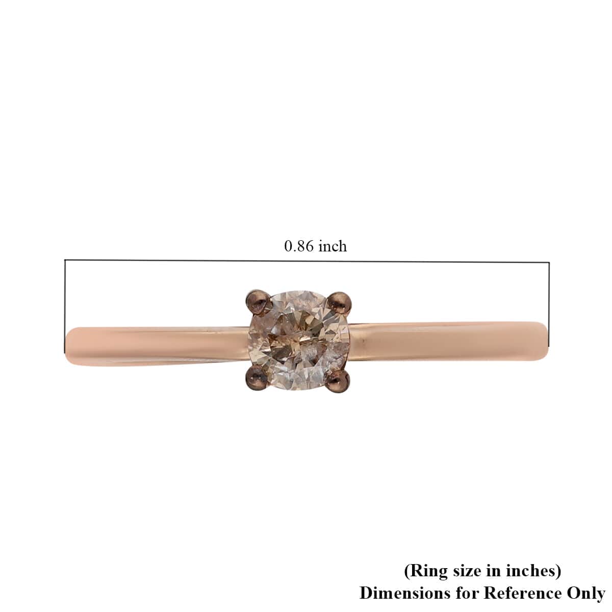 SGL Certified 10K Rose Gold Natural Champagne Diamond Solitaire Ring 0.25 ctw image number 5