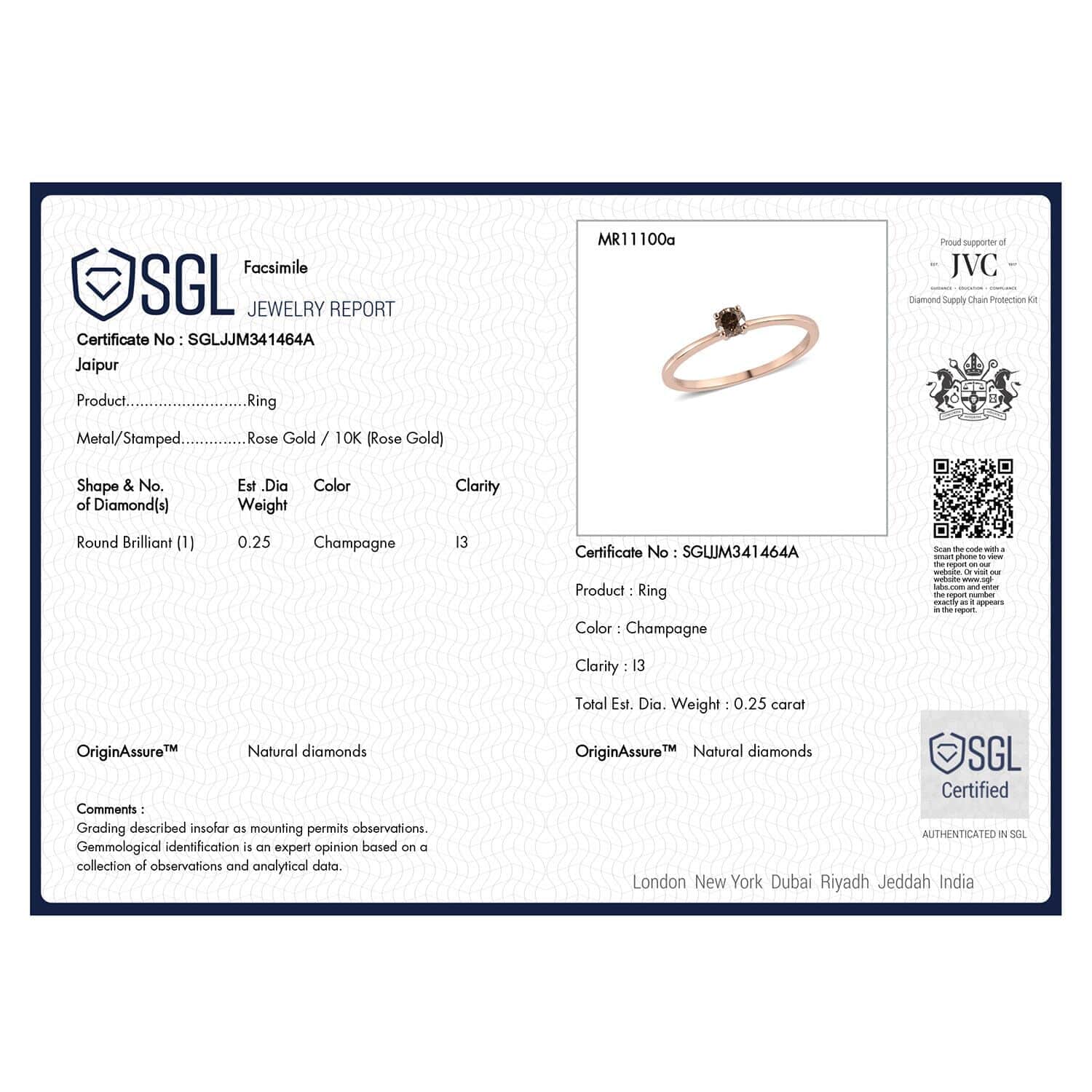 Sgl sales diamond certificate