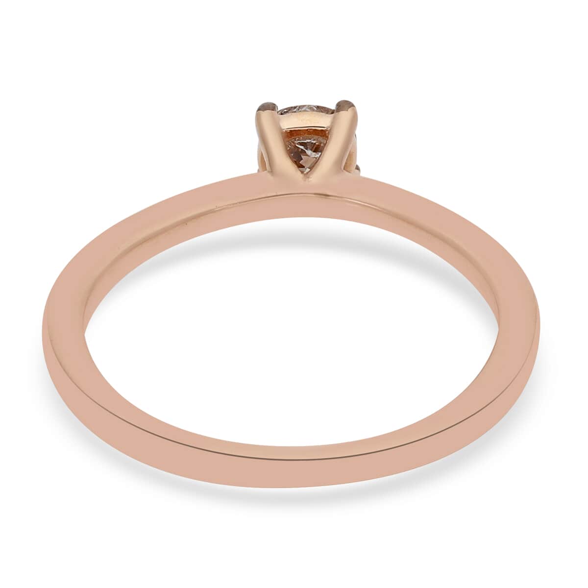 SGL Certified Luxoro 10K Rose Gold Natural Champagne Diamond Solitaire Ring (Size 5.0) 0.25 ctw image number 4